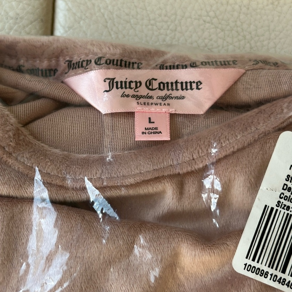 NWT JUICY COUTURE Coco Kiss 2pc Velvet Lounge Top&Pants Set With Rhinestone Logo - Picture 5 of 7
